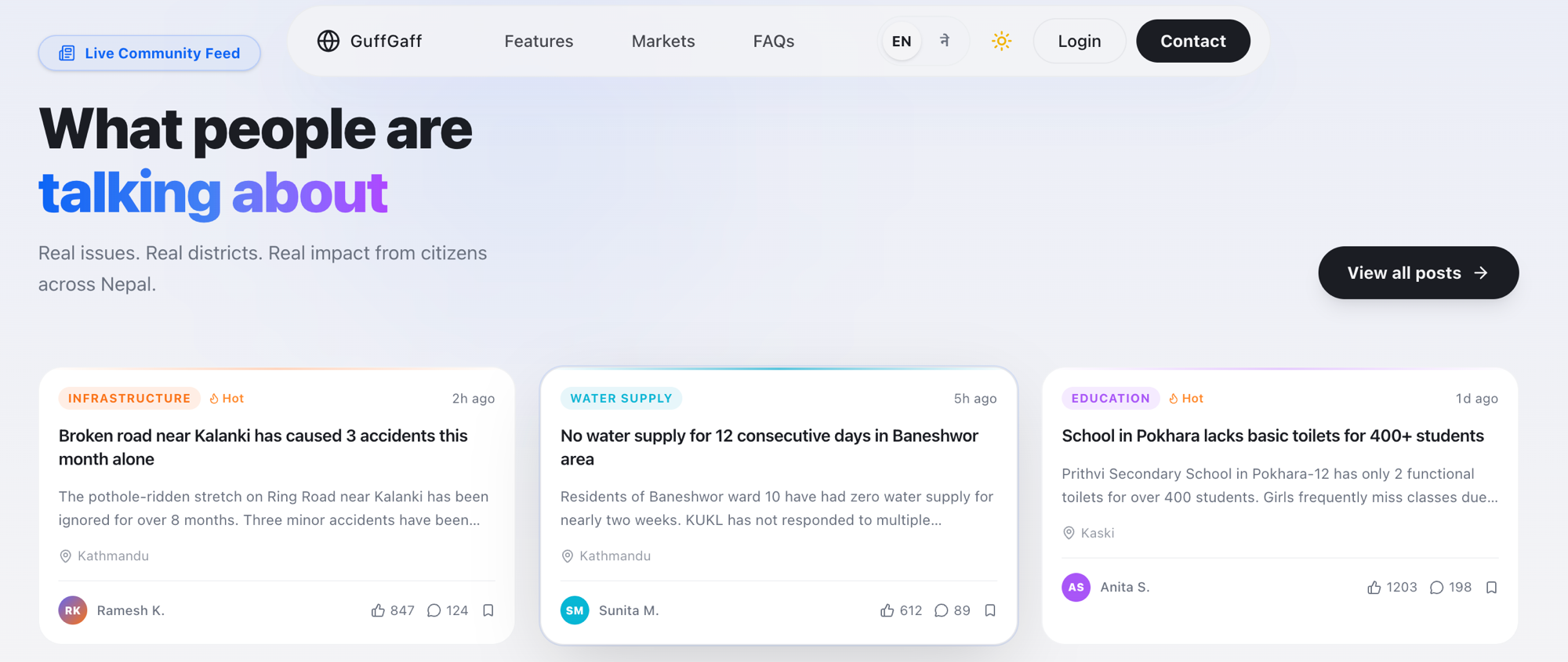 GuffGaff — Civic engagement platform for Nepali youth