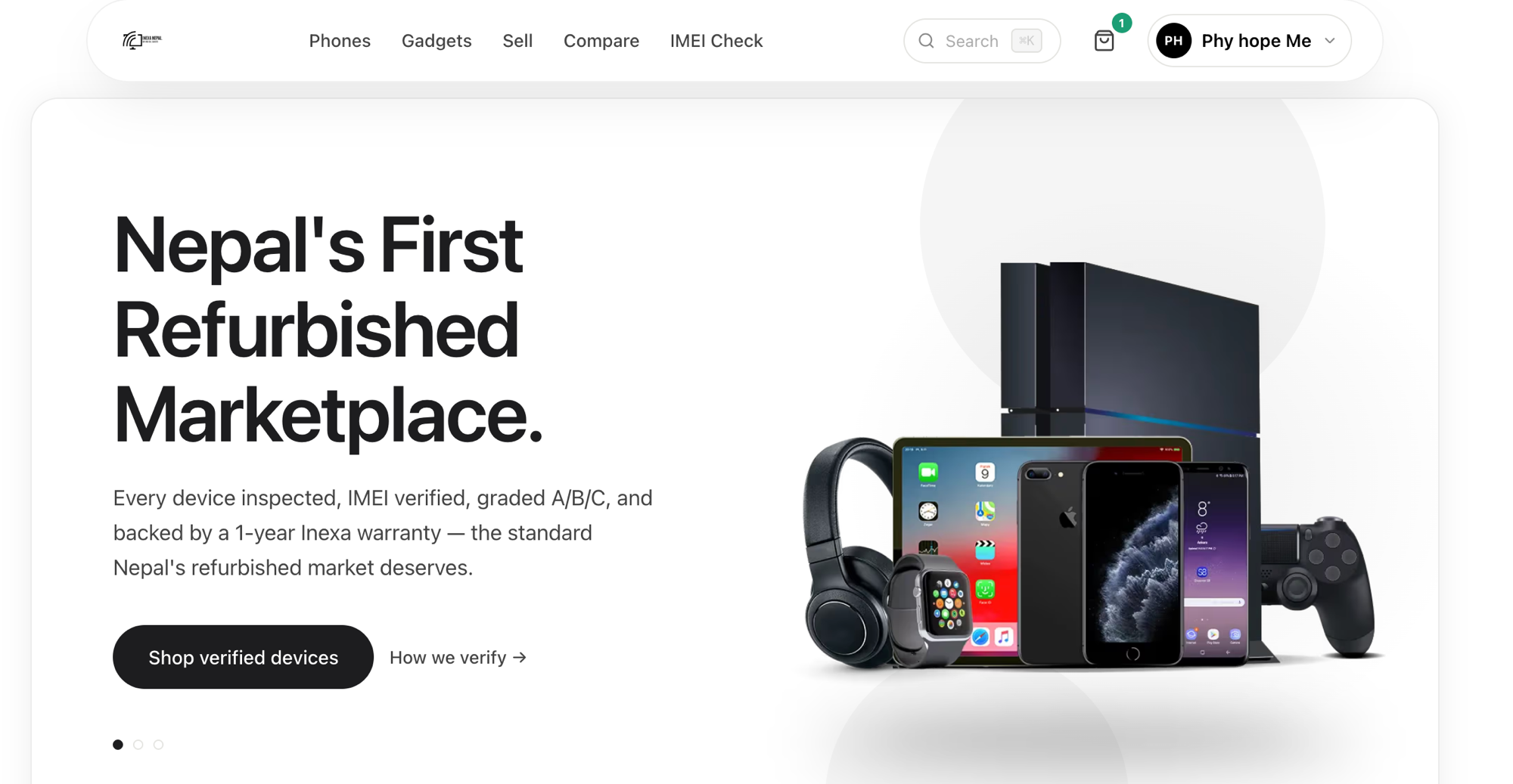 Inexa Nepal — Refurbished Marketplace
