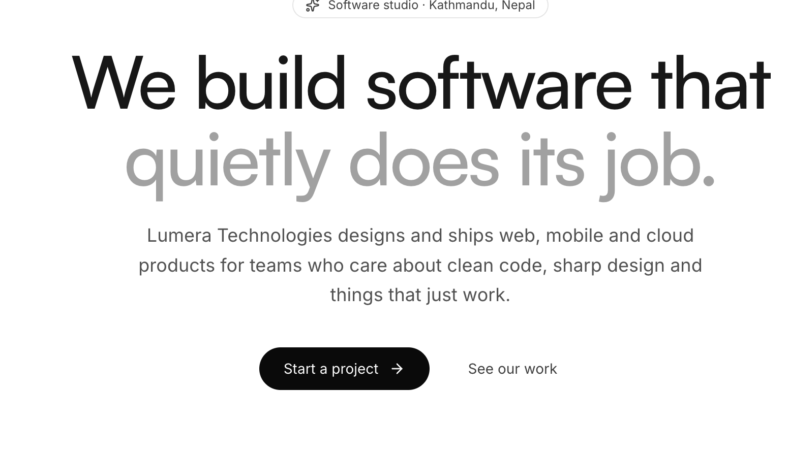 Lumera Technologies — Software studio frontend