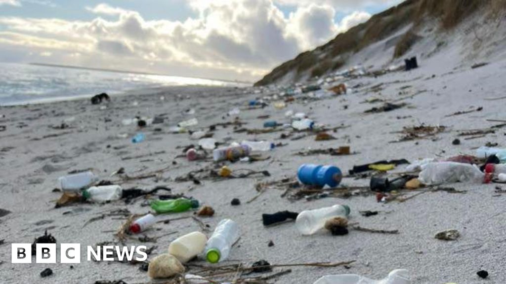 'It's overwhelming': Plastic from 1960s Canada washes up on Orkney beach